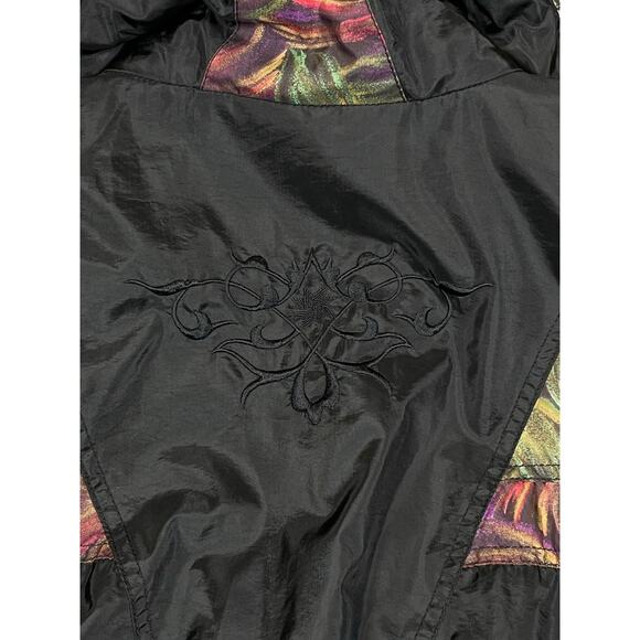 Women's Black and Multicolor Ski Jacket - Picture 9 of 11